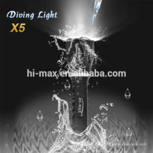 Hi-max buceo de buceo pequeña luz cree xm-l u2 llevó antorcha de buceo 1000lumen